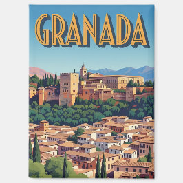 Reise nach Alhambra Granada Spanien Vintage Magnet