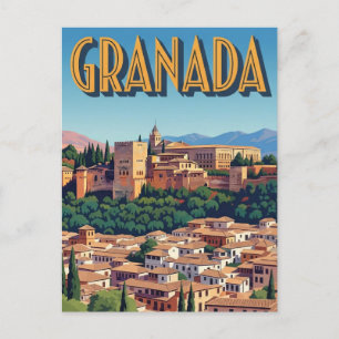 Reise nach Alhambra Granada Spanien Vintage Postkarte