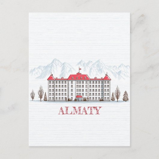 Reise nach Almaty Kasachstan Postkarte (Vorderseite)