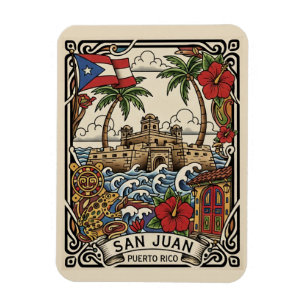 Reise nach Alt-San Juan Puerto Rico Magnet