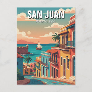 Reise nach Alt-San Juan Puerto Rico Postkarte