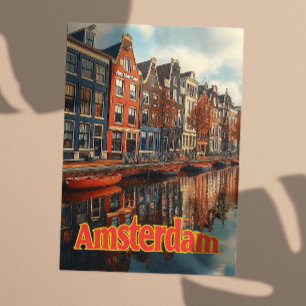 Reise nach Amsterdam Niederlande im Vintage-Stil Postkarte