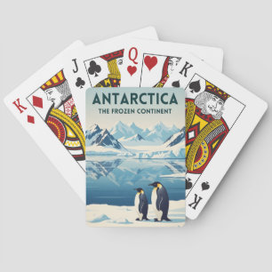 Reise nach Antarktika im Vintage-Stil Retro-Landsc Spielkarten