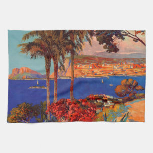 Reise nach Antibes Côte d'Azur im Vintage-Stil Küchentuch