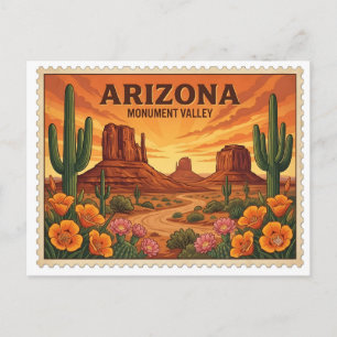 Reise nach Arizona Monument Valley Wüste im Vintag Postkarte