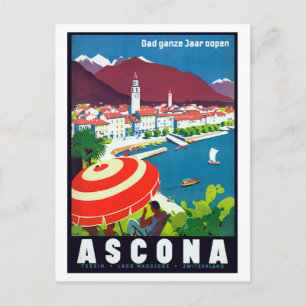 Reise nach Ascona Schweiz Vintage Postkarte