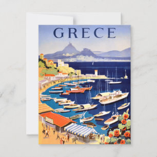 Reise nach Athen Griechenland im Vintage-Stil Karte