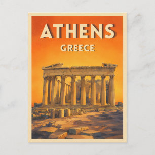 Reise nach Athen Griechenland Parthenon Sonnenunte Postkarte
