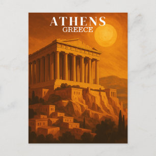 Reise nach Athen Griechenland Retro Vintage Postkarte