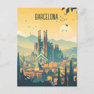 Reise nach Barcelona Postkarte