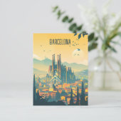 Reise nach Barcelona Postkarte (Stehend Vorderseite)