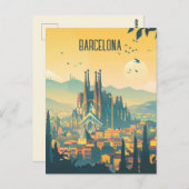 Reise nach Barcelona Postkarte (Vorne/Hinten)