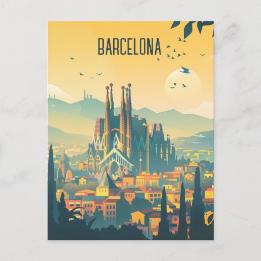 Reise nach Barcelona Postkarte (Vorderseite)