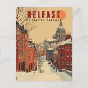 Reise nach Belfast im Winter, Vintage Postkarte