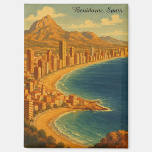 Reise nach Benidorm Costa Blanca Spanien im Vintag Magnet