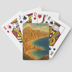 Reise nach Benidorm Costa Blanca Spanien Vintage Spielkarten