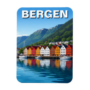 Reise nach Bergen Norwegen Magnet