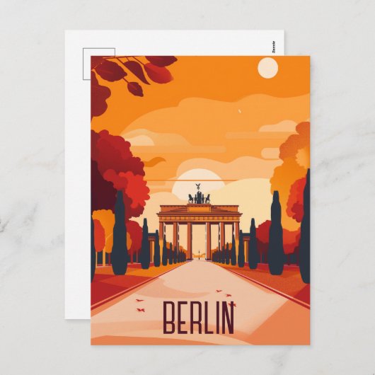 Reise nach Berlin Feiertagspostkarte (Vorne/Hinten)