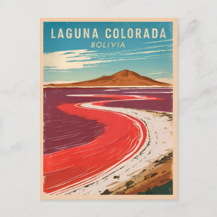 Reise nach Bolivien im Vintage-Stil Landschaft Lag Postkarte
