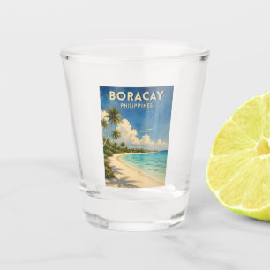 Reise nach Boracay Philippinen Retro-Strand im Vin Schnapsglas