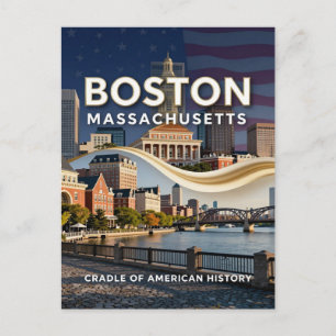 Reise nach Boston Massachusetts Historischer Hafen Postkarte