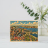 Reise nach Boston Massachusetts Postkarte (Stehend Vorderseite)