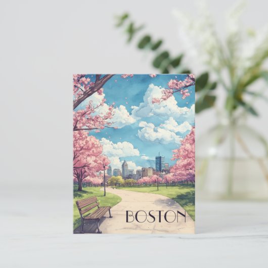 Reise nach Boston Massachusetts Postkarte (Stehend Vorderseite)