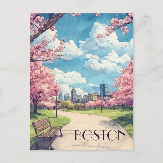 Reise nach Boston Massachusetts Postkarte (Vorderseite)