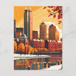 Reise nach Boston Postkarte
