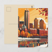 Reise nach Boston Postkarte (Vorne/Hinten)