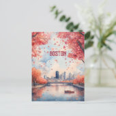 Reise nach Boston USA Postkarte (Stehend Vorderseite)