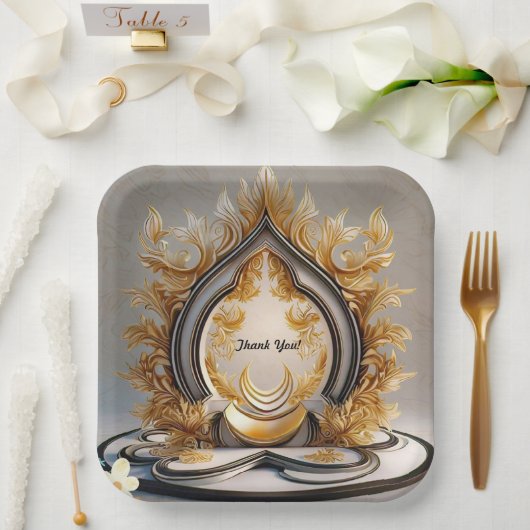 "Reise nach Calm" Pappteller (Hochzeit)