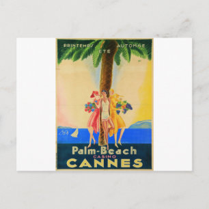 Reise nach Cannes im Vintage-Stil Postkarte