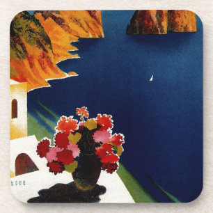 Reise nach Capri Italien Vintage Getränkeuntersetzer