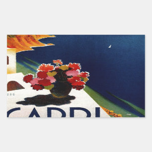 Reise nach Capri Italien Vintage Rechteckiger Aufkleber