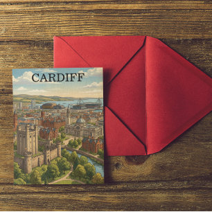 Reise nach Cardiff Wales UK Stadtansicht Postkarte