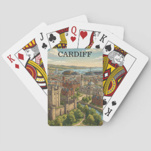 Reise nach Cardiff Wales UK Stadtansicht Spielkarten