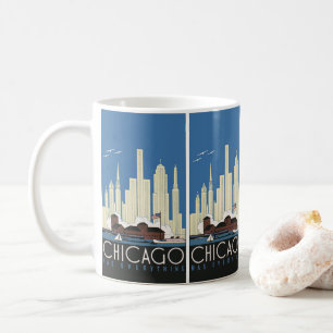 Reise nach Chicago im Vintage-Stil hat alles Stadt Kaffeetasse