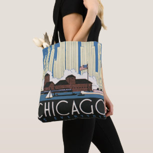Reise nach Chicago im Vintage-Stil hat alles Stadt Tasche