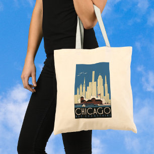 Reise nach Chicago im Vintage-Stil hat alles Stadt Tragetasche