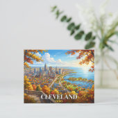 Reise nach Cleveland Ohio Postkarte (Stehend Vorderseite)