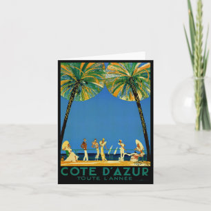 Reise nach Côte d'Azur im Vintage-Stil Karte