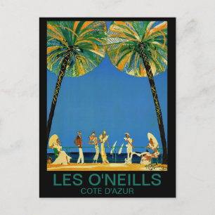 Reise nach Cote D'Azur im Vintage-Stil Postkarte
