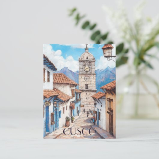 Reise nach Cusco Peru Postkarte (Stehend Vorderseite)