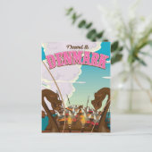 Reise nach Dänemark Cartoon Besuch Reiseplakat Postkarte (Stehend Vorderseite)