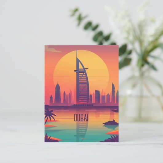Reise nach Dubai Postkarte (Stehend Vorderseite)