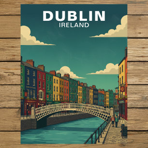 Reise nach Dublin Irland Ha'penny-Brücke Postkarte