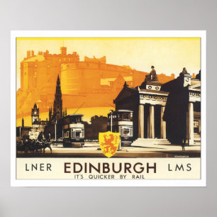 Reise nach Edinburgh Schottland im Vintage-Stil Poster