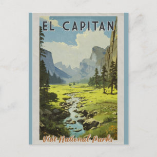 Reise nach El Capitan Yosemite National Park im Vi Postkarte