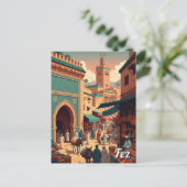 Reise nach Fes Marokko Postkarte (Stehend Vorderseite)